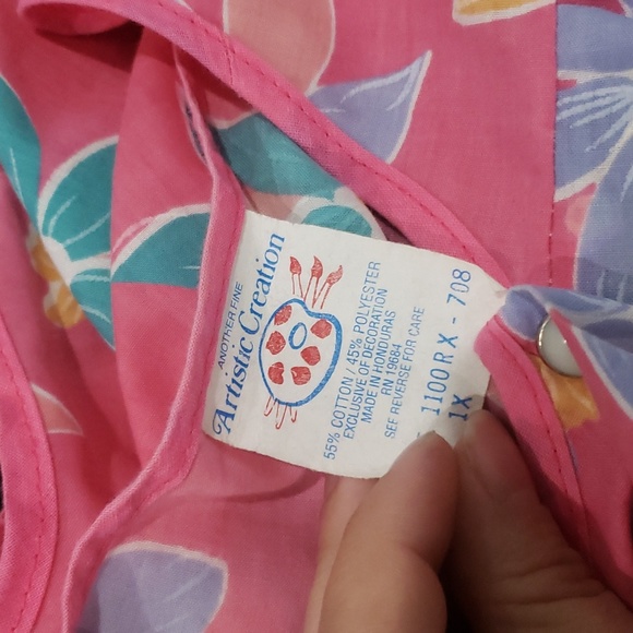 Artistic Creation Vintage Early 1990s Art Smock Floral Pink Size 1X - Picture 6 of 6